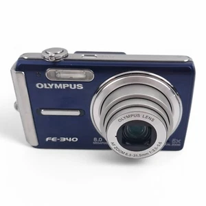 OLYMPUS FE-340 Compact Digital Camera. 8.0MP, 5x Zoom + Battery BLUE - Picture 1 of 8