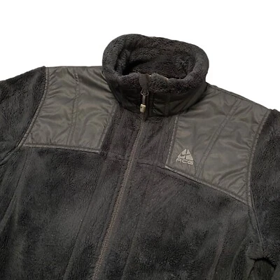 Vintage Women’s Nike ACG Fleece Tech Jacket Coat Small S 90s Y2K Black - Image 1 of 4
