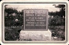 Vintage 1930's Photo of Headstone Grave ATLAS & AMANDA JONES Dallas Co Missouri