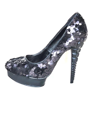 Туфли на шпильке RACHEL ROY KEEDAN черные с блестками на платформе, размер 6, ОЧЕНЬ ХОРОШЕЕ состояние товара - Изображение 1 из 4