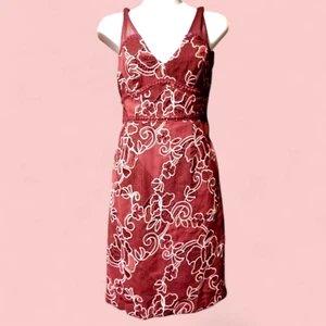 ANTHROPOLOGIE Vestido Ariana Moulinette Soeurs Borgoña Bordado Encaje 2 XS 3F - Imagen 1 de 9