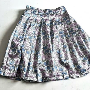 Zara girls satin floral print pleated skirt size 11/12 - Picture 1 of 5
