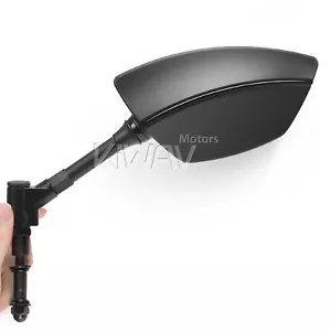 Pair mirrors Blackline black adaptors for Harley Dyna Softail - Picture 1 of 7
