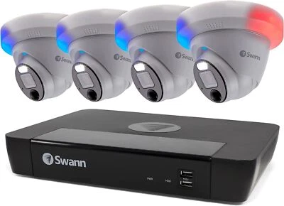 Swann Pro 4K UHD, 8 Channel Home Security System, 2TB NVR, 4 Dome PoE IP - Image 1 of 4