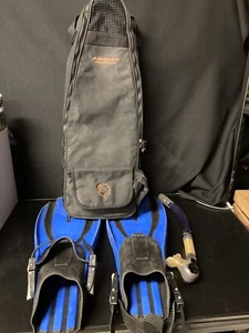Mares plana avantrix-3 size regular fins with Akona adventure bag Tusa Snorkel - Picture 1 of 12