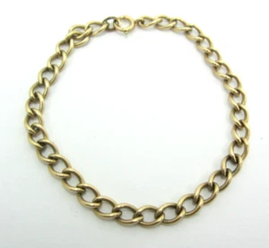 STUNNING UNISEX 10K YELLOW GOLD  CHAIN BRACELET   (7.5")  8.4G - Picture 1 of 6