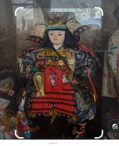 1930s-40s Japanese Samurai Warrior Figure Doll Ornate Silk Fabric Kimono Display - Picture 1 of 1