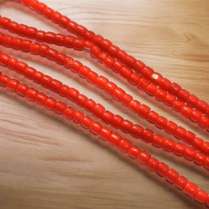 1 Strings Tyre Glass Beads Yellow 4x4mm - Picture 1 of 12
