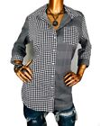 Lands End Womens Size 10/ M Houndstooth Pattern  No-Iron Button Up Shirt Blouse 