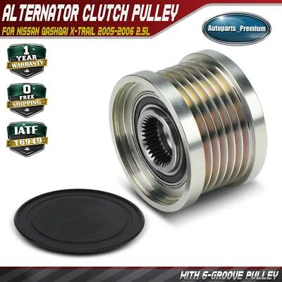 Polea embrague alternador para Nissan X-Trail 2005-2006 2,5 L 6 ranuras en el sentido de las agujas del reloj Foto 1 de 4