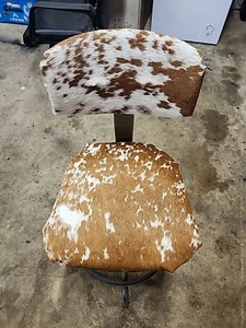 Genuine Cowhide Bar Stool. Fresh Upholstery. - Picture 1 of 4