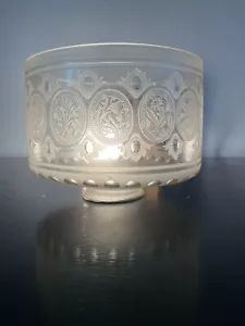 Antique Victorian Acid Etched Oil Lamp Shade Light/Lampshade - Foto 1 di 11