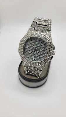 Simulated Diamond Paved Luxury Fashion Watch for Men Stainless Steel  - Image 1 of 4
