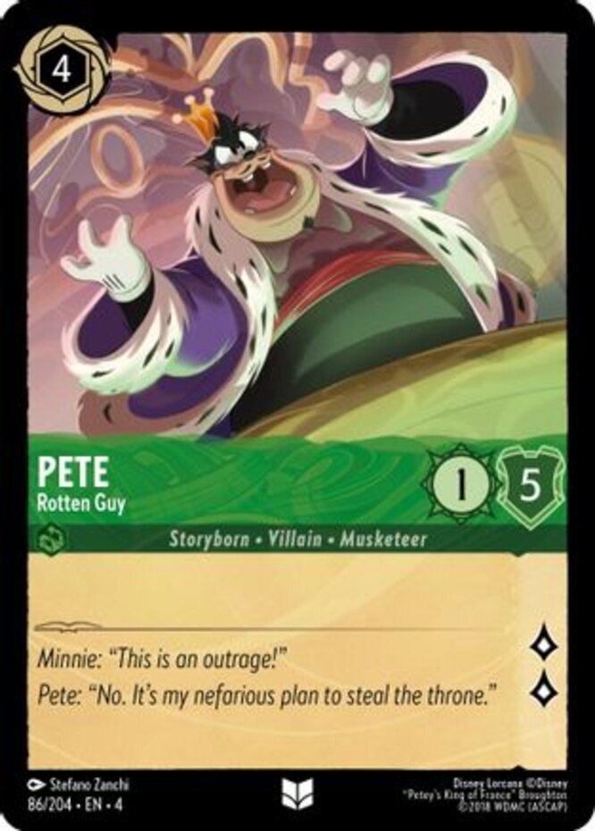 x4 Pete - Rotten Guy - 86/204 - Uncommon Lorcana Ursula's Return M/NM