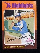 1975 Topps #1 Hank Aaron "74 Highlights" Baseball Card *NM-NM+ *Braves HOF