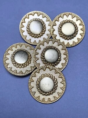 5 Pattern Vintage Gold Toned Designer Quality Domed Button 25mm - Image 1 of 4