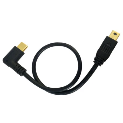 90 Degree Angle USB 3.1 Type C Male to Mini USB Male Cable Adapter Converter - Image 1 of 2