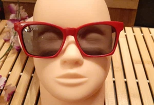 LIFLEX RED FRAME Wayfar Style Sunglasses GRAY LENS NWOT - Picture 1 of 10