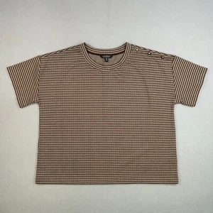 Ralph Lauren Shirt Womens Plus 2X Black Beige Houndstooth Preppy Black Label - Picture 1 of 12