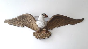 Vintage Cast Metal Eagle Wall Hanging Decorative Plaque  18” Wingspan - Picture 1 of 6