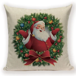 Santa Claus X3 Cushion Pillow Cover Winter December Santa Presents Gifts Saint - Picture 1 of 5