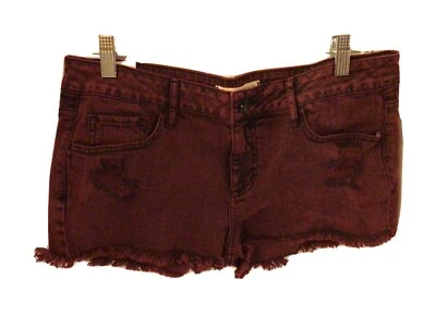 Bullhead черный женщин джинсовой ткани бордовый цвет искусственно состаренные шорты размер 11 - Изображение 1 из 4