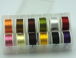 Fliegenbinde Zahnseide verschiedene Farben 12 Spulen in Spenderbox - MAT111B - Bild 1 von 1