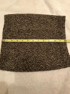 Wolle Gamasche/Neckwarmer Handarbeit braun/weiß Fleck Garn 12"x12" Unisex Neu - Bild 1 von 3