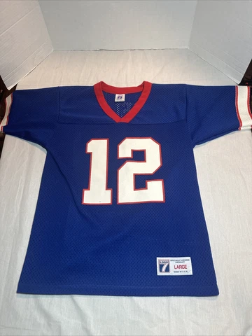 Vintage Jim Kelly #12 Logo 7 Buffalo Bills Jersey Youth/Boys Large Please Read Cover
