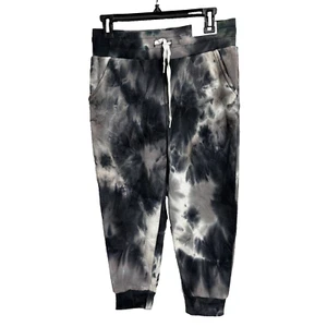 Love Streak Pants Women's Large Gray Tie Dye Classic Capri Jogger Drawstring - Picture 1 of 9