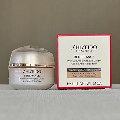 SHISEIDO BENEFIANCE WRINKLE SMOOTHING EYE CREAM (0.51OZ/15ML)FULL-SIZE AUTHENTIC - Image 1 of 4