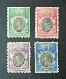 GB Victoria QV 1897 Diamond Jubilee Cinderella stamps set of 4 - mint mounted