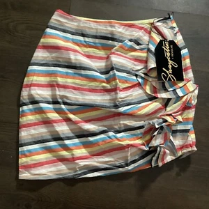 Staycation x Revolve asymmetrischer Rock gestreift Rüschenbesatz - XS - Bild 1 von 5