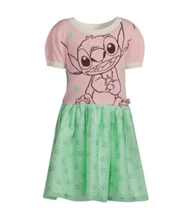 Disney Lilo STitch Sweater Top Dress with Mesh Skirt for Girls Size S (6-6X) NEW - Picture 1 of 8