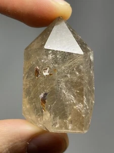 Quarzo Rutilato Dorato Naturale 31,2g Cristallo TORRE Lucido Guarigione Eterica L6 - Foto 1 di 12