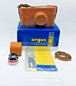 Argus Vintage C3 Brick Rangefinder Camera 3.5 50mm Cintar Lens 1948 film Photo - Picture 1 of 24