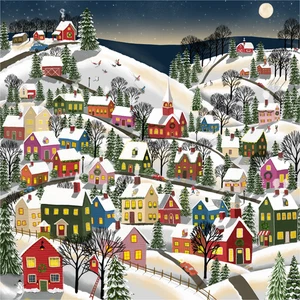 Christmas Town (488 Piece Wooden Jigsaw Puzzle) - Picture 1 of 7
