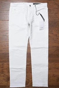 Armani Exchange A|X J13 Men Slim Fit Off White Stretch Cotton Jeans 33S 33x30 - Picture 1 of 8