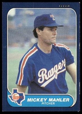1986 Fleer Update #U-70 Mickey Mahler Texas Rangers - Image 1 of 2