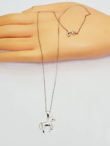 Vintage Sterling Silver 925 Horse Pendant  Necklace (69) - Picture 1 of 7