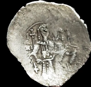 Isaac II Angelus 1185-1195 AD. Electrum Aspron Trachy. SB 2002. 25/23 mm. Rare - Picture 1 of 2