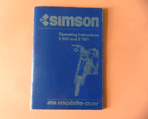 SIMSON HANDBOOK S51/1 S70/1 ENGLISH TEXT - Picture 1 of 1