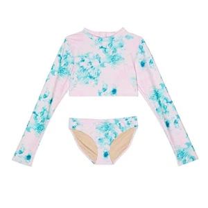 shade critters L35044 Preppy Tie-Dye Cropped Rashguard Set Size 8Y - Picture 1 of 4