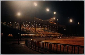 Postcard Monticello New York Raceway Grandstand Night Harness Racing Catskills - Bild 1 von 2