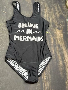 Art Class Young Girls L 10/12 Solid Black Summer One Piece Swimsuit UPF 50+ - Picture 1 of 2