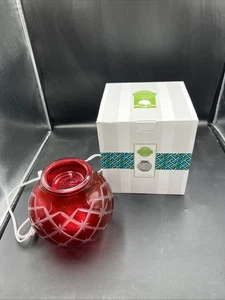 Scentsy Home CHRISTMAS GLOW Wachswärmer FULL SIZE - RETIRED - rotes geätztes Glas - Bild 1 von 9