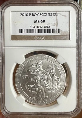 2010-P Boy Scouts Silver Dollar NGC MS69 - Image 1 of 2