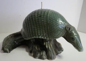 Large Vintage Armadillo Decorative Molded Wax Candle - Picture 1 of 8