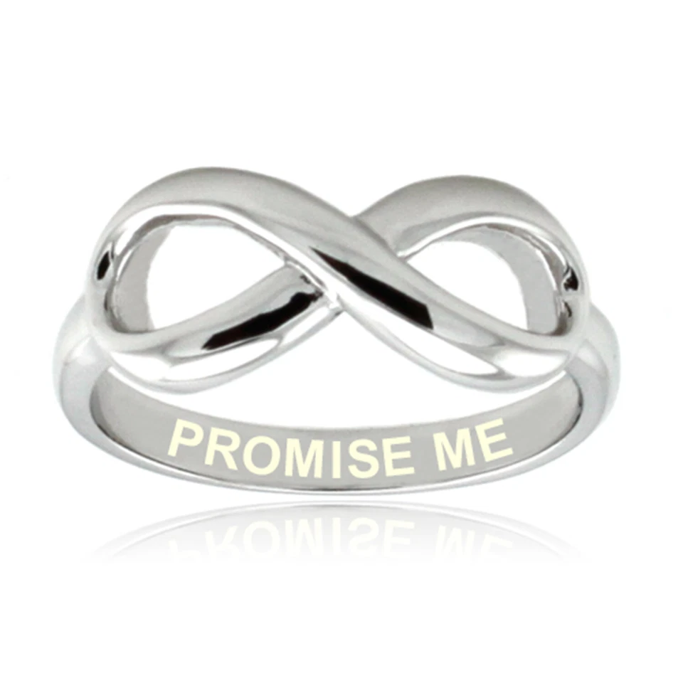 Sterling Silver 925 "Promise Me" Infinity Ring  - Image 1 of 1