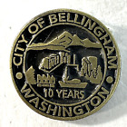 Retro Bellingham Washington City 10 Years Anniversary Mt Baker Vintage Lapel Pin